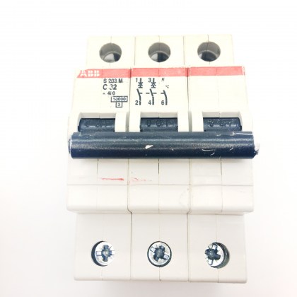 ABB S203M C32 32A 32 Amp 3 Phase MCB Circuit Breaker Type C